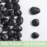SIDONG 10 lbs Black River Rocks, 1.2-2 Inches Polished Pebbles for Indoor Plants, Aquarium Rocks Used in Fish Tank, Decorative Stones for Plants, Vases, Home Décor, Crafting, Garden Landscaping