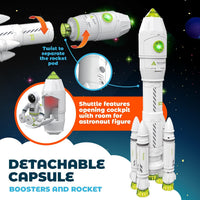 MOBIUS Toys space playset with multi-stage rocket, detachable shuttle and astronaut figures - view 4