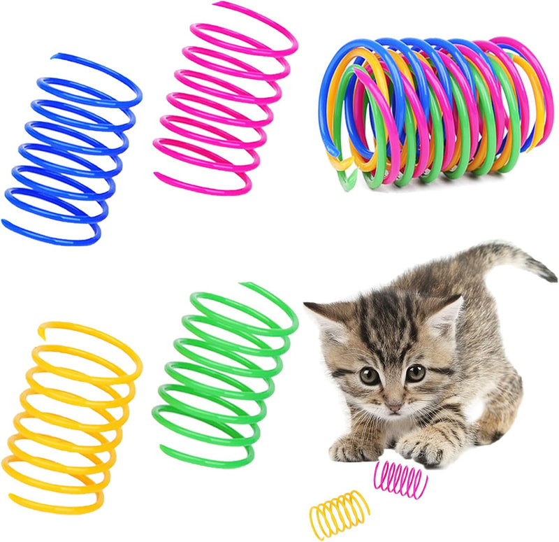 Cat Spring Toys Pet Wide Plastic Colorful Springs Cat Toys for Cat