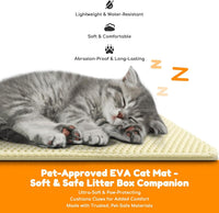Cat Litter Mat 24"x16", Double Layer EVA litterbox Mat Beige - Cream / Honeycomb-24 x 16 Inches - image 4