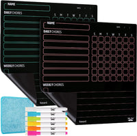 Mr. Pen, Magnetic Dry Erase Chore Chart for Fridge, 10"x10" - Black