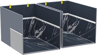 Waterproof Cat Litter Box Enclosure Splash Guard - Gray-2PC