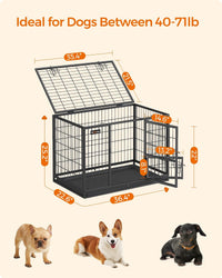 Feandrea 48" Heavy-Duty Dog Crate, Convenient Feeding Door - 36.4"L x 22.6"W x 25.2"H - image 4