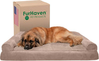 Furhaven Orthopedic Dog Bed for Large Dogs w/ Removable Bolsters - Jumbo Plus / Almondine