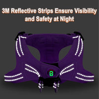 Dog Harness Step in Dog Vest Harness, Reflective Adjustable Puppy No Pull Harness Breathable Soft for Small and Medium Dogs Cats, Purple, XS