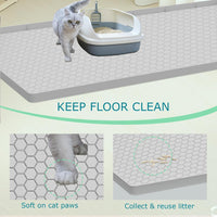 Cat Litter Mat, Silicone Large Cat Mat for Litter Box - 25"L x 19"W / Light Grey - image 2