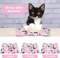 Cat Food Mats for Floor, Dog Pet Water Bowl Feeding Placemats for Food and Water Grey 17.7 * 9.8 - Light Pink / 17.7"L x 9.8"W - image 2