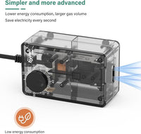 hygger See-Through Air Pump for Aquarium: Adjustable Oxygen Pump，Silent Powerful Aerator Pump 2.5W 2 Air Outlets Ultra Silent for Small Medium Fish Tank,Hydroponic Systerm, Household Commercial Use