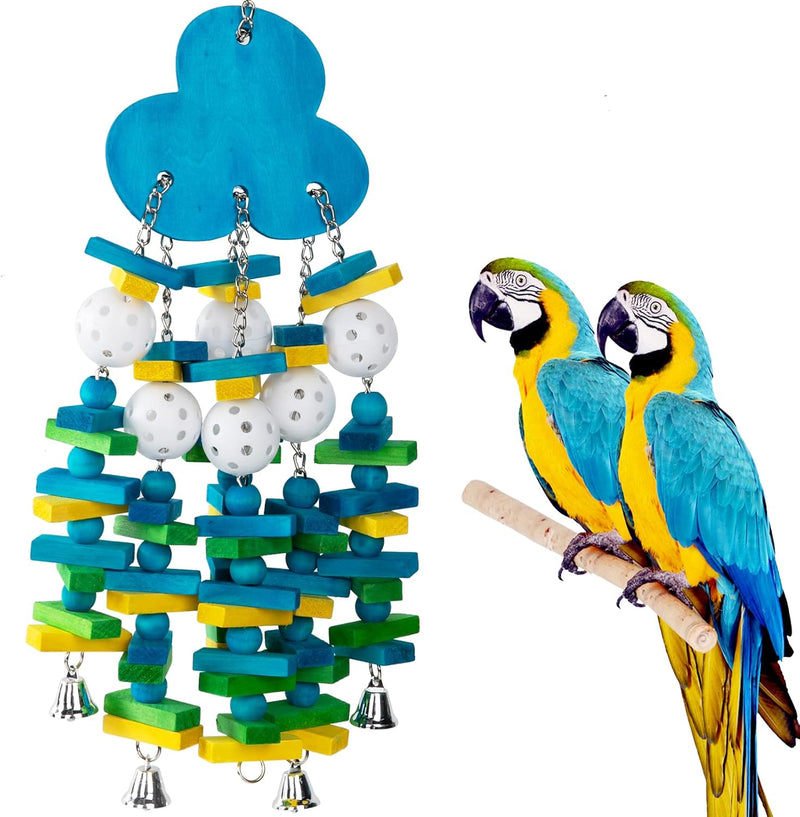 Large Bird Parrot Toys for Cockatoos African Grey Macaws Amazon - Blue