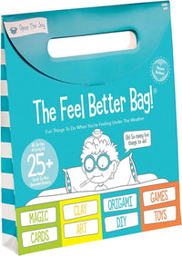 Open The Joy Feel Better Bag get well gift for kids with crafts, games and activity book