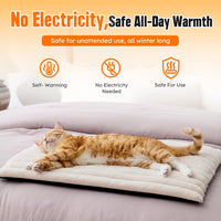 ZOMISIA self warming cat bed mat with ribbed plush zippered cover for crates - view 2