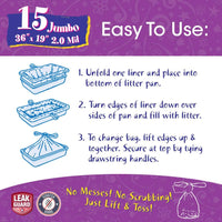 15 Count Fresh Kitty Litter Box Liners Super Thick, Durable - White/Pink / 15 Count (Pack of 1) - image 3