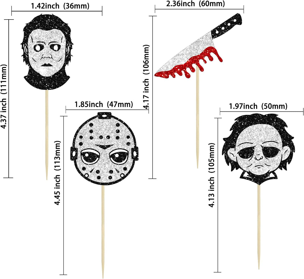 Gyufise Halloween baby shower cupcake toppers with Oh Baby ghost designs on picks - view 14