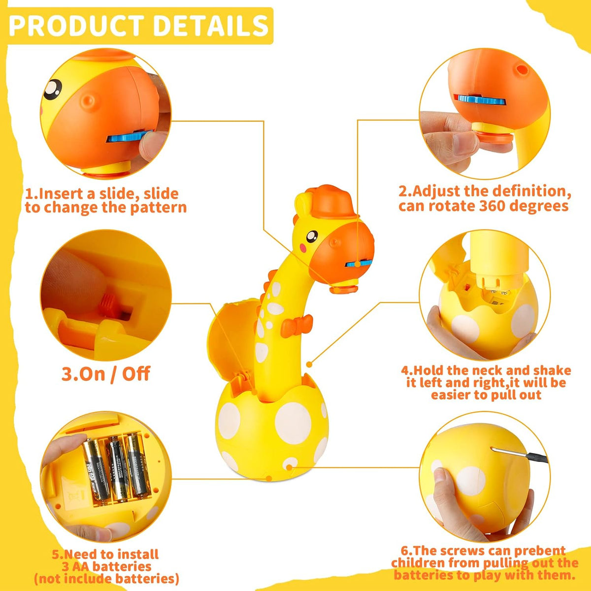 KETIEE Unicorn Drawing Projector Toys for Ages 5-7 – Fun for Kids & Family - Yellow / Small - image 3