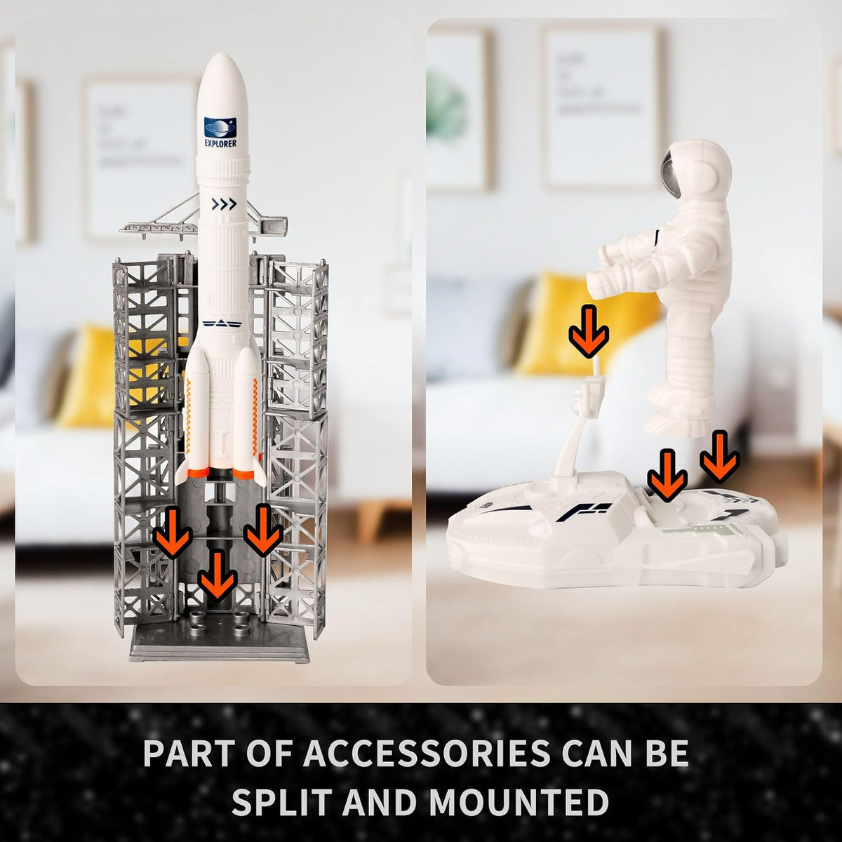 Wbzle space shuttle toy and rocket playset with astronauts, light and sound - view 16