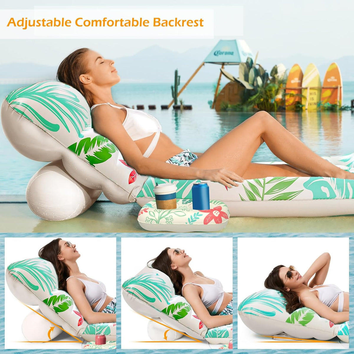 Jasonwell Inflatable Pool Float Adult - Beige - image 2