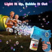 EagleStone Bubble Machine Guns 2 Packs with 2 Solutions 20 Concentrate – Fun for Kids & Family - Blue,light Pink - image 3