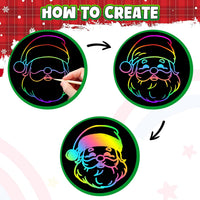 ZMLM 165 Rainbow Scratch Paper Art Mini Notes - Christmas - image 3