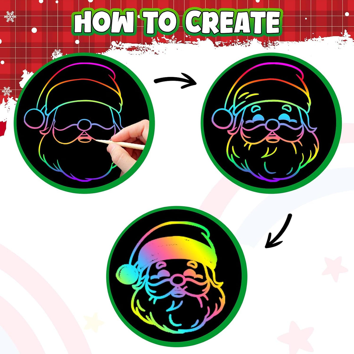 ZMLM 165 Rainbow Scratch Paper Art Mini Notes - Christmas - image 3