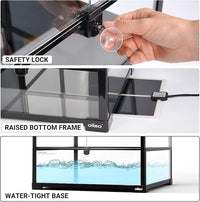Oiibo 18" x 18" x 24" Glass Reptile Terrarium, Knock-Down Rainforest Reptile Habitat Tank with Front Opening Doors & Top Screen Ventilation, 30 Gallon Vertical Terrarium