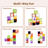 Woodtoe 24 PCS Rainbow Blocks Set - 24 PCS Unique Color Blocks - image 4