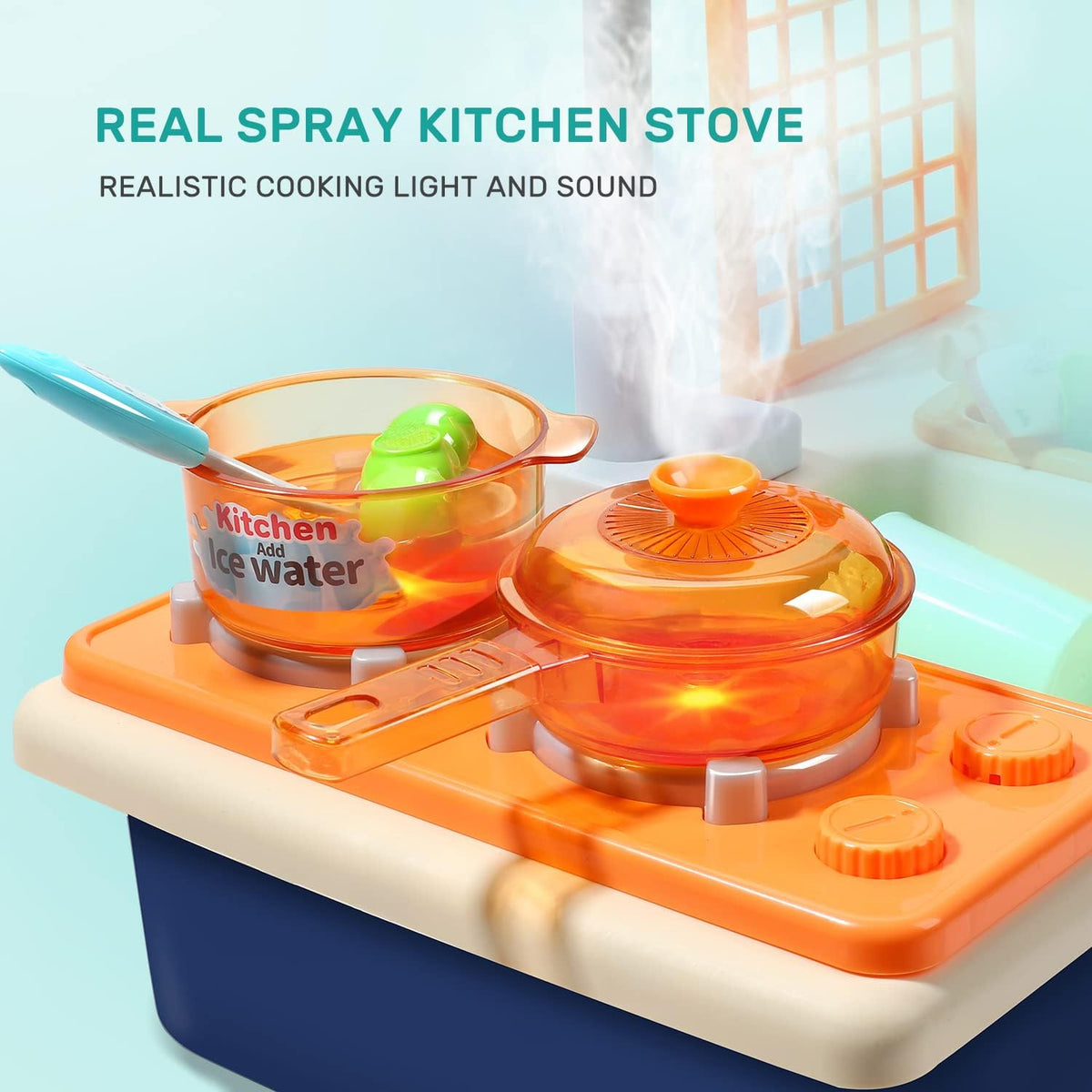 CUTE STONE Color Changing Kitchen Sink Toys - Dark Blue - image 2