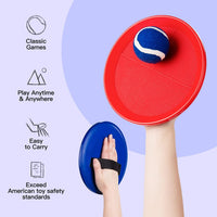 EVERICH TOY Toss and Catch Ball Game Set - Dark Blue Red-vb / 2 Paddles 2 Balls - image 3
