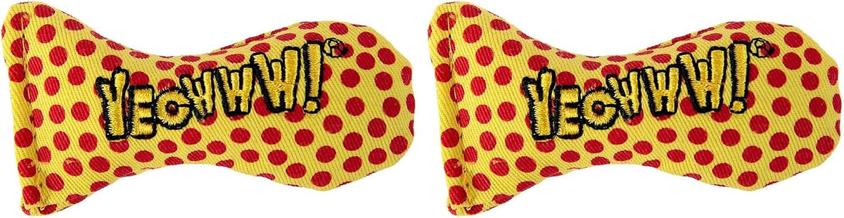 Yeowww! Catnip Stinkies Catnip Sardine Cat Toy, Dots - Yellow/Red / Pack of 2