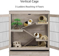 unipaws Ferret Cage with Storage, Large Vertical Hamster Cage, Iguana, Rabbits, Chinchillas, Pet Rats, Guinea Pigs - Multi-Level Small Animal Cage with Ramps, Platforms, and Wheels