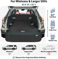 SUV Cargo Liner for Dogs - Trunk Cover with Side Walls for Compact SUV – Essentials for Dogs - Black / Large (With Flaps) 93" - image 2