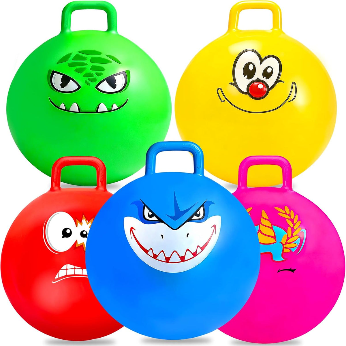 Bounce Balls with Handles for Kids - 5P 18inch Hopper Balls