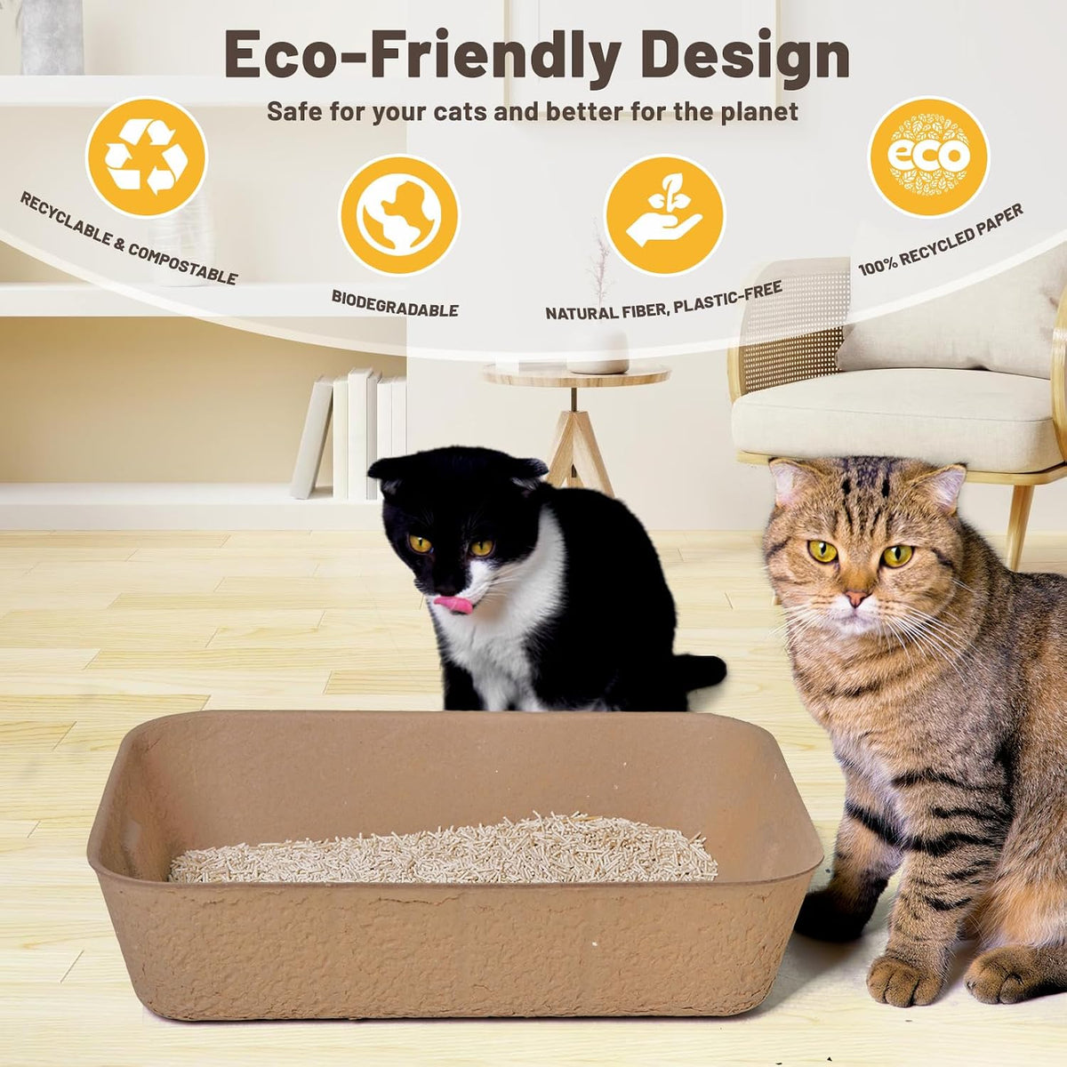 4 Pack Disposable Cat Litter Boxes - 4 Piece Set - image 2
