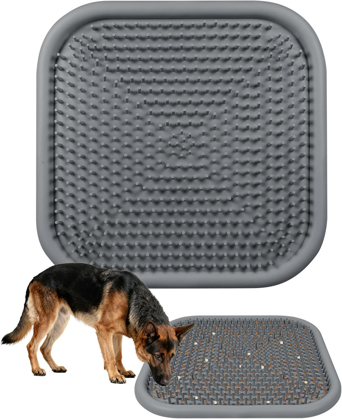 Silicone Snuffle Mat for Dogs 23.6"x 15.7" Large Slow Feeder Mat - Grey:23.6"x23.6"