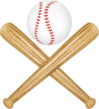 Lewtemi inflatable baseball set with two wood grain bats and one inflatable baseball