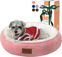 Zerbuger 20in Pink Round Dog Bed Sofa for Dogs Cats - Pink / Medium