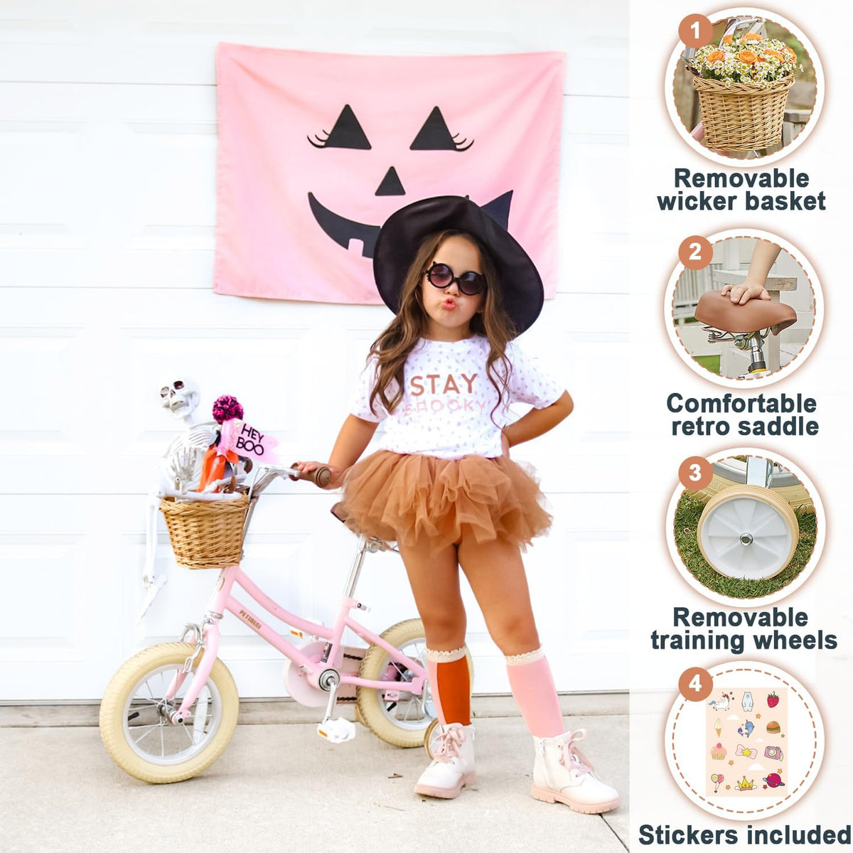 Petimini 12 14 16 18 20 Inch Kids Toddler Bike for Boys Girls – Fun for Kids & Family - Pink / 18 Inch - image 3