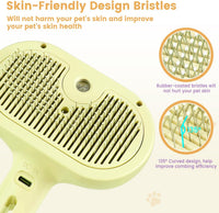 3-in-1 Self Cleaning Cat Brush for Indoor Cats & Dogs Shedding - Yellow - image 4