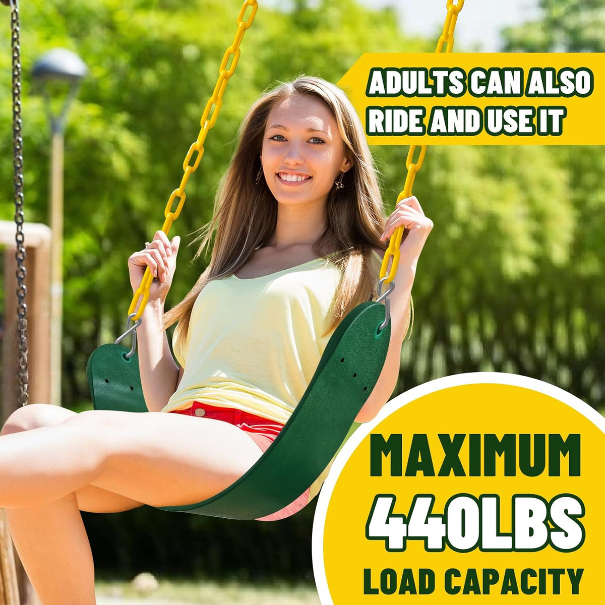 Aobote swing seat replacement 2-pack with soft EVA seats and 66-inch chains - view 8