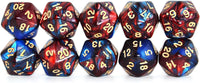 SmartDealsPro 10-Pack 20 Sided Dice D20 Polyhedral Dice for DND RPG - Blue-red - image 4