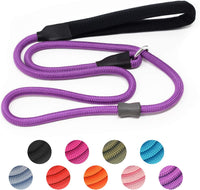 Strong Slip Rope Dog Training Leash - 1/2" x 5ft / Purple
