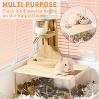 kathson Hamster Sand Bath Box Transparent Acrylic Small Animals - Large - Rectangle - image 4