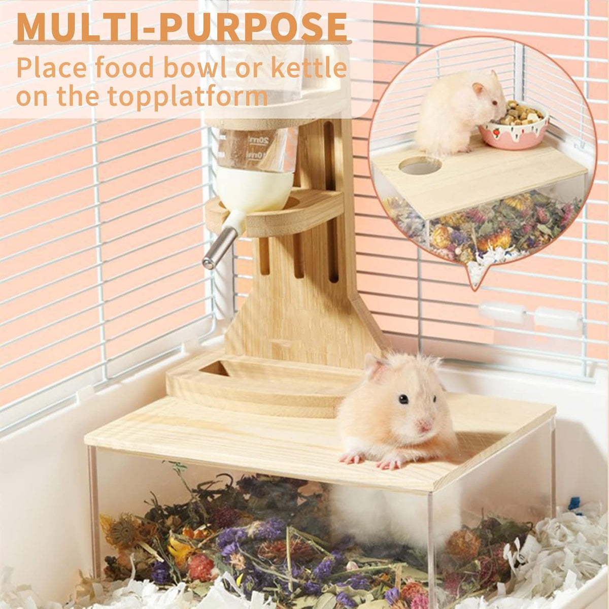 kathson Hamster Sand Bath Box Transparent Acrylic Small Animals - Large - Rectangle - image 4