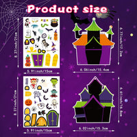 48PCS Halloween Make-a-face Stickers Halloween Characters Stickers - Halloween Haunted House - image 3