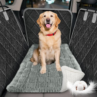 Thickened Dog Bed for Car Back Seat, Upgraded Bottom Non-Slip - Light Gray