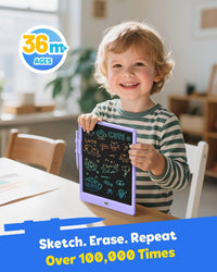 TEKFUN LCD Writing Tablet for Kids, Mess Free Doodle Board - Purple / 10 inch - image 2