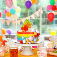48 Pcs Balls Cake Topper Decorations Balloon Cupcake Toppers Foam - Red,yellow,green,pink,blue,white - image 3