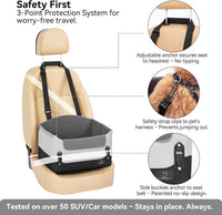 A 4 Pet Dog Car Seats for Small Dogs, Under 25 lbs - Grey / Small - image 2