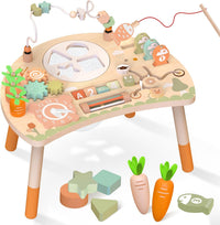 Weilim Montessori Activity Table for 1 Year Old - Natural