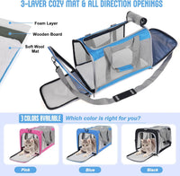 Pet Carrier for Large Cats Up to 20 Lbs - Blue - image 3