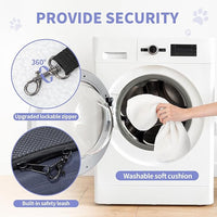 ‌Petsfit Airline Approved Pet Carrier for Small Cats, 16.5x8.6x11 TSA Approved Carrier, with Removable Dual-Sided Padding (2-Way Placement) - Fits Under Most Airplane Seats, Escape Proof (Navy)